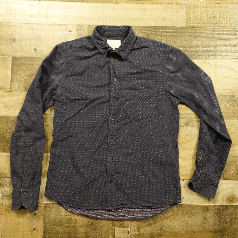 Rag & Bone‎ Tailored Workwear Navy Dot Button-Down Shirt Men’s Medium